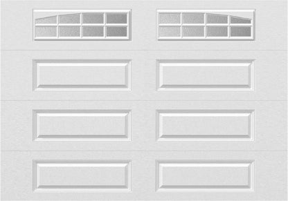 10x7 -  Arched Stockton Long - Obscure With glass Long - White