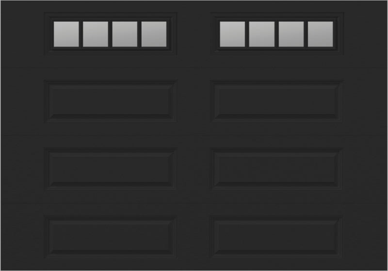 10x7 -  Straight Stockbridge Long - Clear  With glass Long - Black