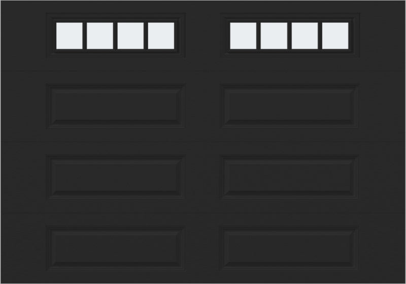 10x7 -  Straight Stockbridge Long - Frosted With glass Long - Black
