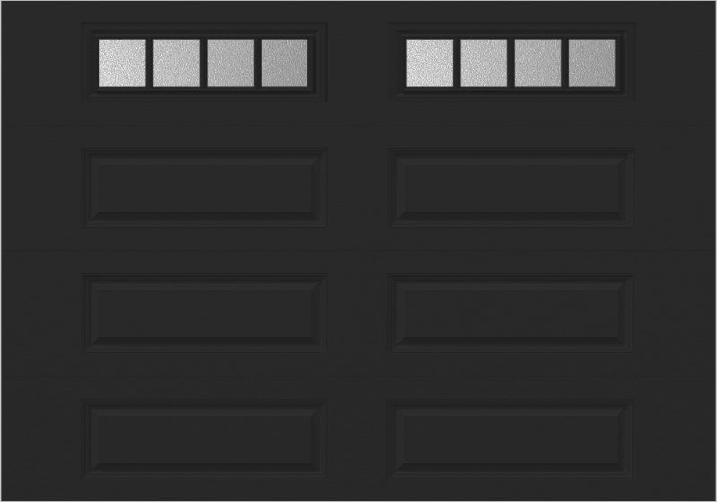 10x7 -  Straight Stockbridge Long - Obscure With glass Long - Black