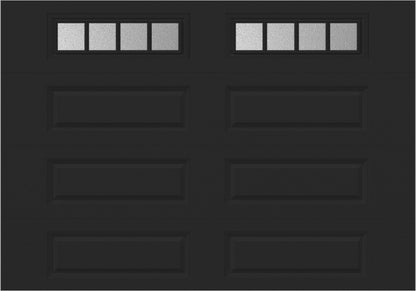 10x7 -  Straight Stockbridge Long - Obscure With glass Long - Black