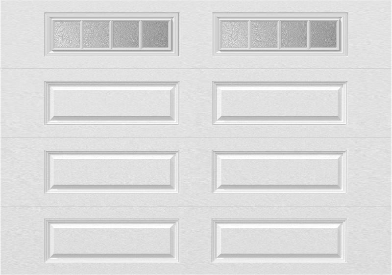 10x7 -  Straight Stockbridge Long - Obscure With glass Long - White