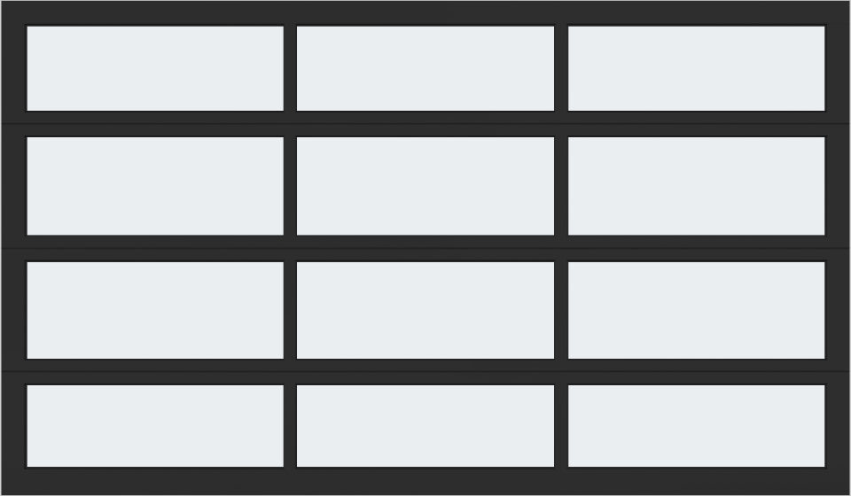 12'x7' Window - Aluminum  - Black - Obscure