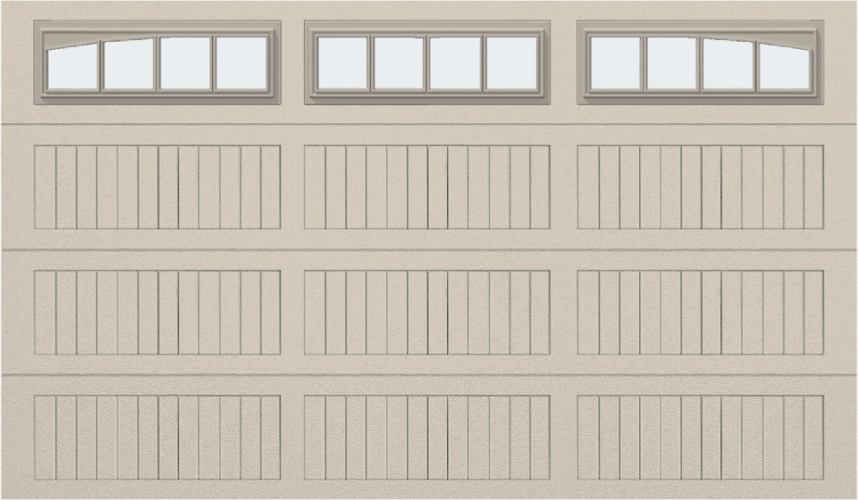 12x7 - Arched Stockbridge Long - Frosted With glass Long - Almond