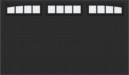 12x7 - Arched Stockbridge Long - Frosted With glass Long - Black