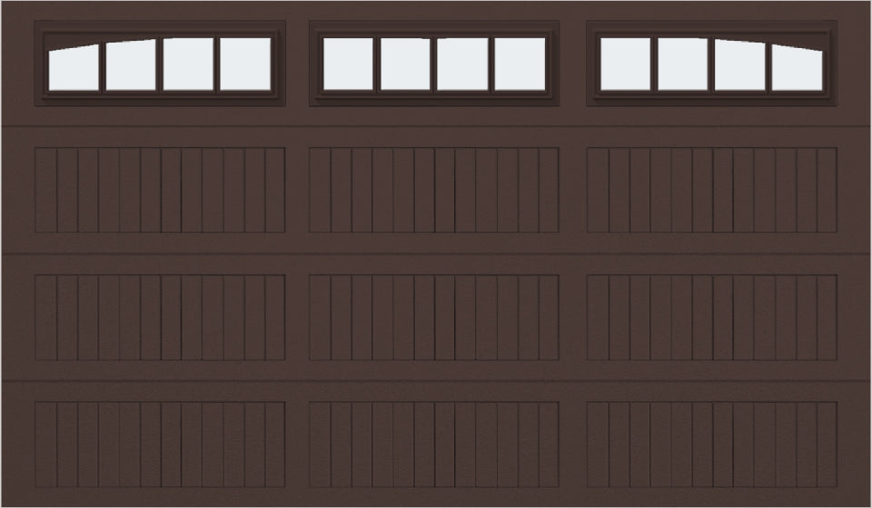 12x7 - Arched Stockbridge Long - Frosted With glass Long - Brown