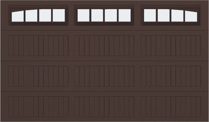 12x7 - Arched Stockbridge Long - Frosted With glass Long - Brown