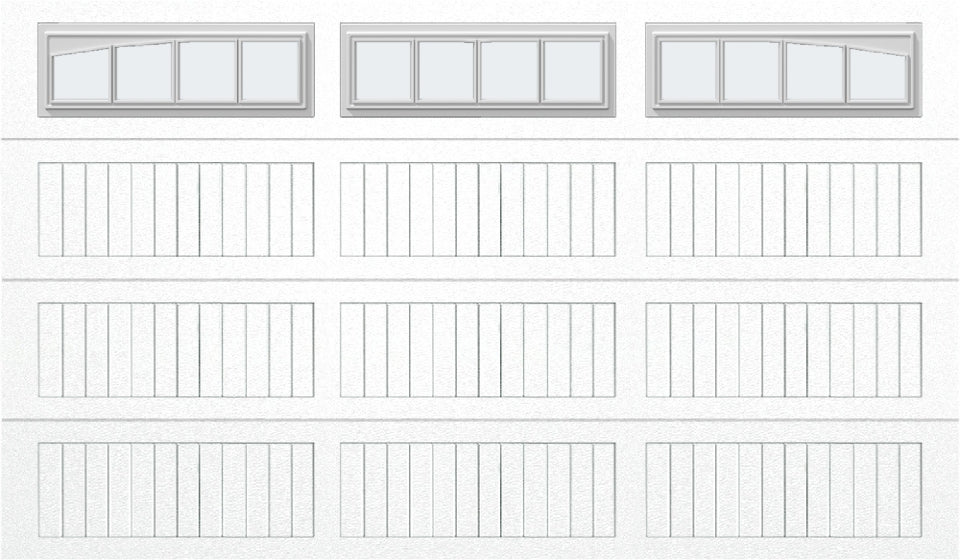 12x7 - Arched Stockbridge Long - Frosted With glass Long - White