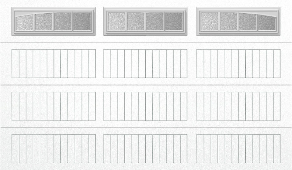 12x7 -  Arched Stockbridge Long - Obscure With glass Long - White