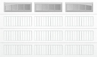 12x7 -  Arched Stockbridge Long - Obscure With glass Long - White
