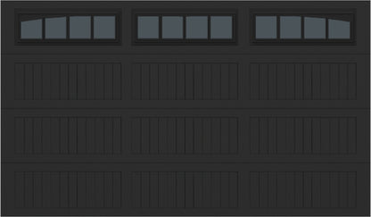 12x7 -  Arched Stockbridge Long - Tinted With glass Long - Black