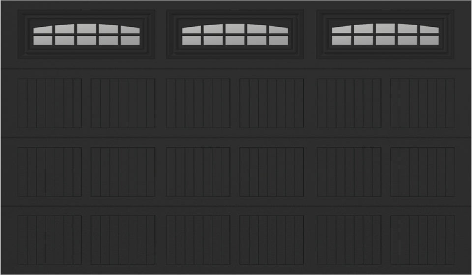 12x7 -  Cascade Short - Clear  With glass - Black