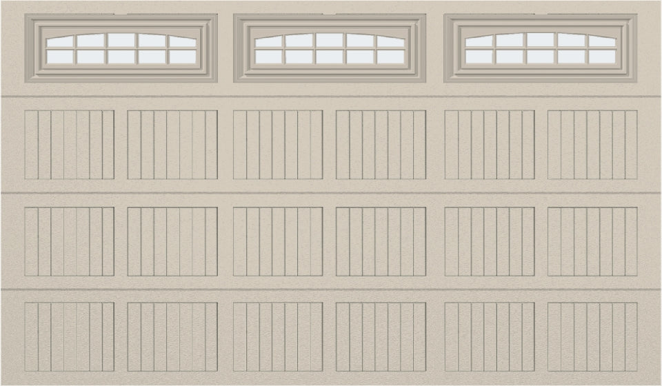 12x7 -  Cascade Short - Frosted  With glass - Almond