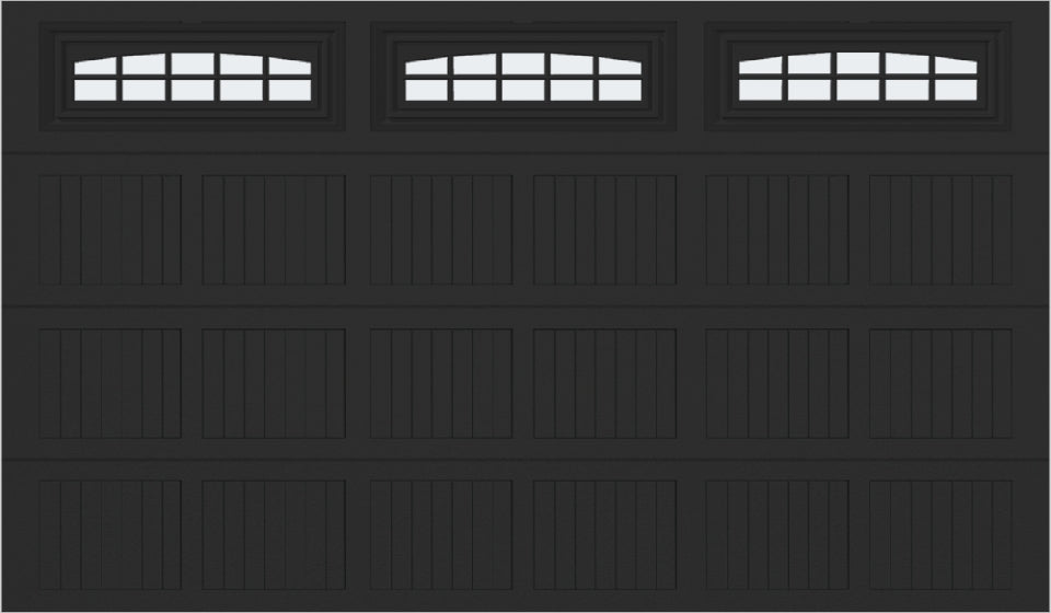 12x7 -  Cascade Short - Frosted  With glass - Black.