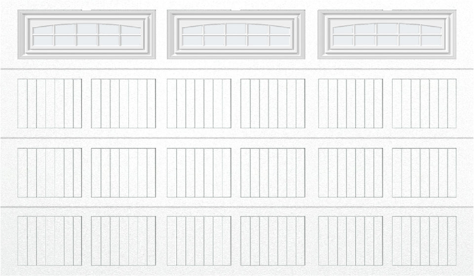12x7 -  Cascade Short - Frosted  With glass - White