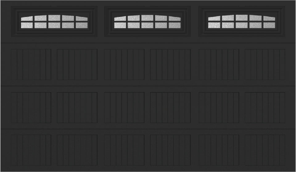 12x7 -  Cascade - Obscure With glass - Black