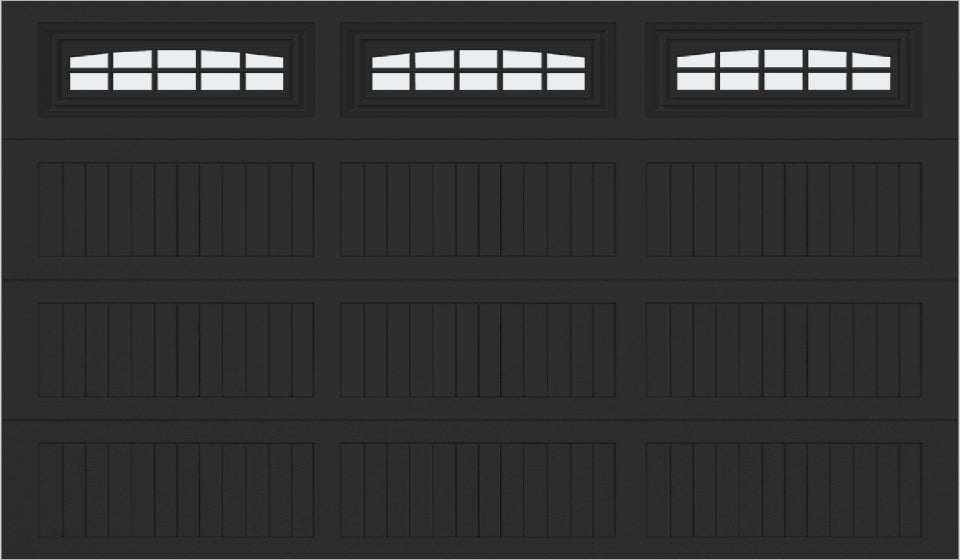 12x7 -  Cascade - Frosted  With glass Long - Black