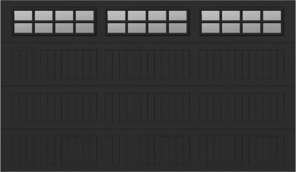 12x7 - Clear -  Stockton With glass Long - Black