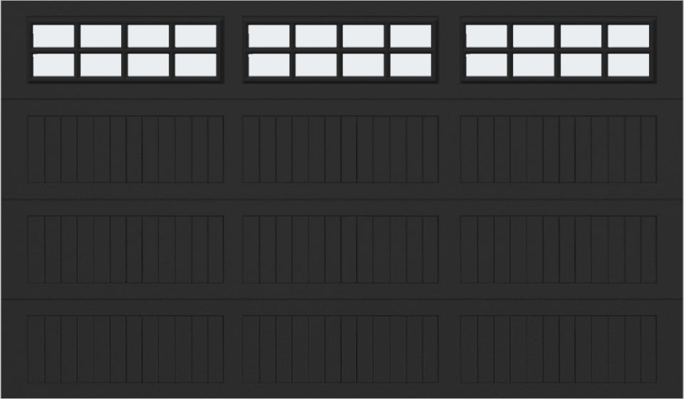 12x7 - Frosted -  Long - Stockton With glass Long - Black