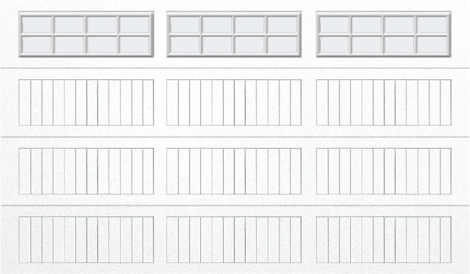 12x7 - Frosted -  Long -Stockton With glass Long - White