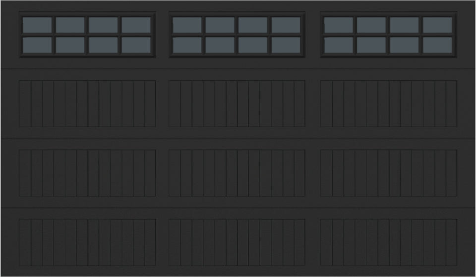 12x7 -  Tinted - Long Stockton With glass - Black