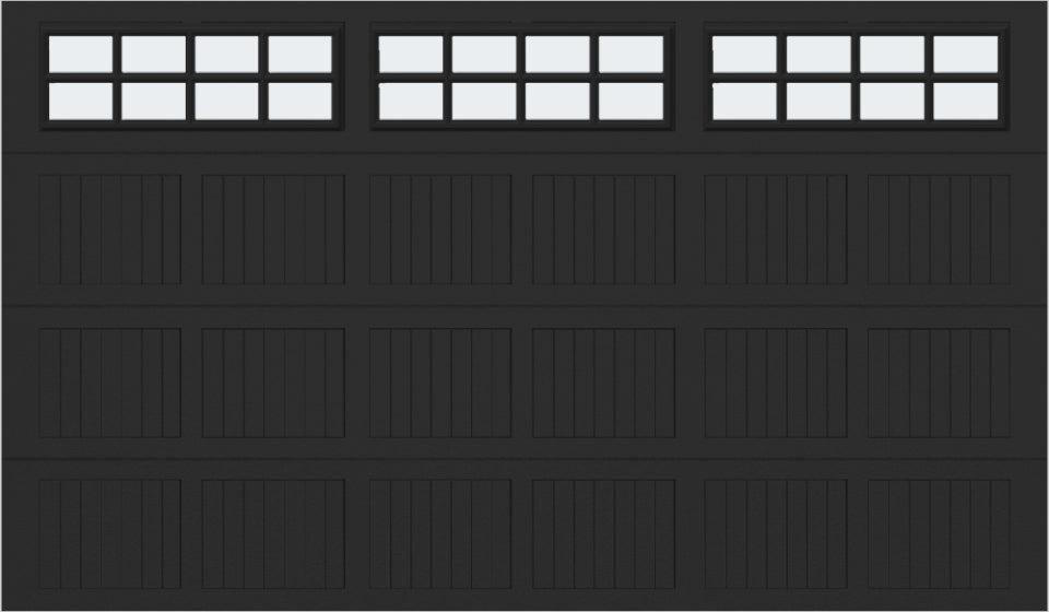 12x7 - Frosted -  Stockton With glass - Black