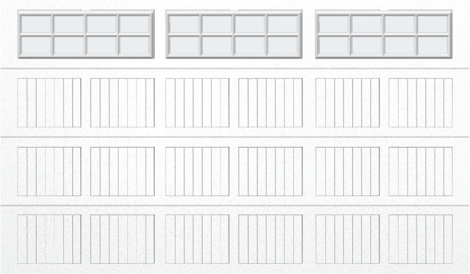 12x7 - Frosted -  Stockton With glass - White