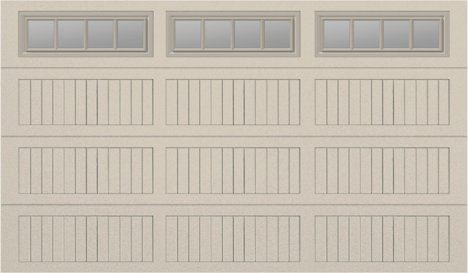 12x7 - Straight Stockbridge Long - Clear  With glass Long - Almond