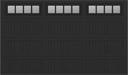 12x7 -  Straight Stockbridge Long - Clear  With glass Long - Black