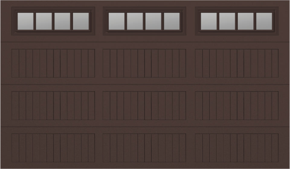 12x7 -  Straight Stockbridge Long - Clear  With glass Long - Brown