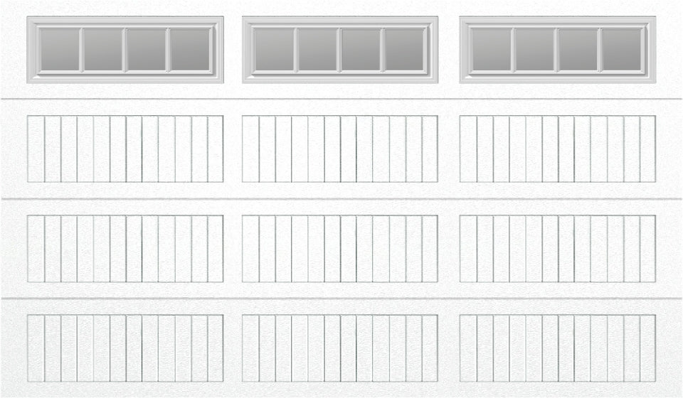 12x7 -  Straight Stockbridge Long  - Clear  With glass Long - White