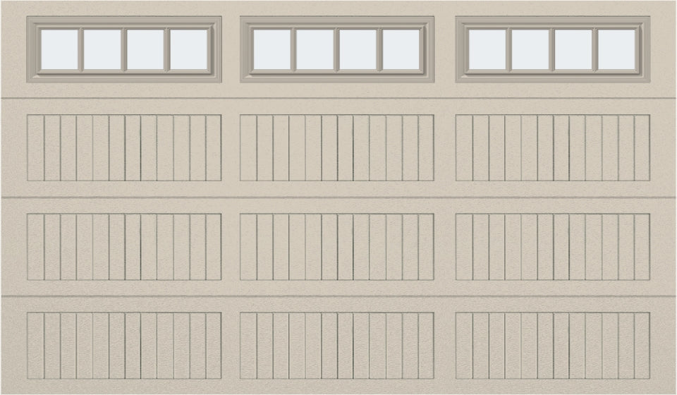 12x7 - Straight Stockbridge Long - Frosted With glass Long - Almond