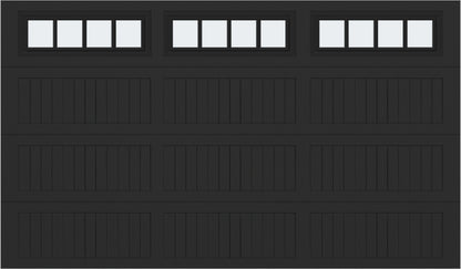 12x7 -  Straight Stockbridge Long - Frosted With glass Long - Black