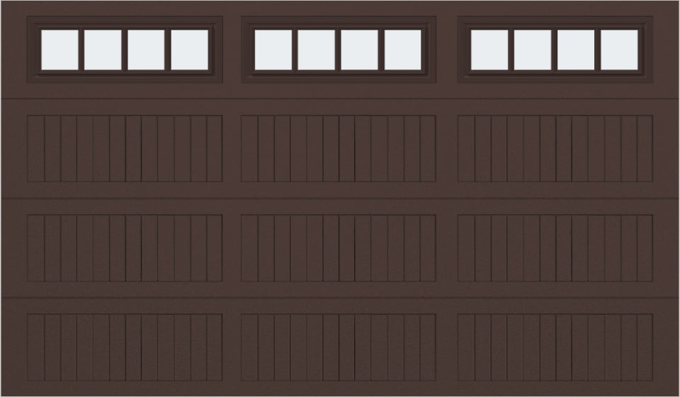 12x7 -  Straight Stockbridge Long - Frosted With glass Long - Brown