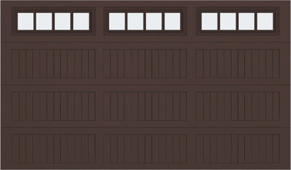 12x7 -  Straight Stockbridge Long - Frosted With glass Long - Brown