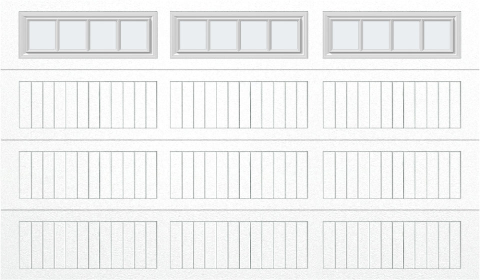 12x7 - Straight Stockbridge Long - Frosted With glass Long - White