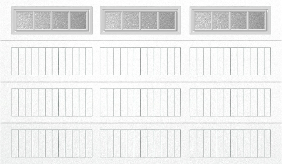 12x7 -  Straight Stockbridge Long - Obscure With glass Long - White