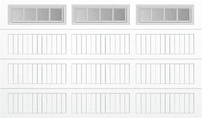 12x7 -  Straight Stockbridge Long - Obscure With glass Long - White