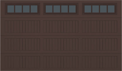 12x7 -  Straight Stockbridge Long - Tinted   With glass Long - Brown