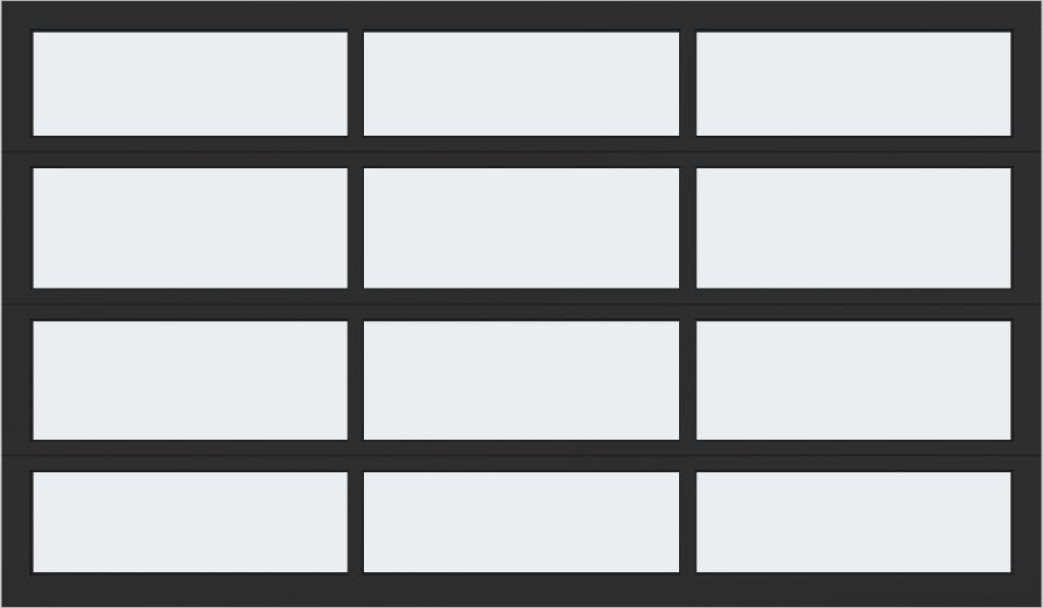 12'x7' Window - Aluminum  - Black - Frosted