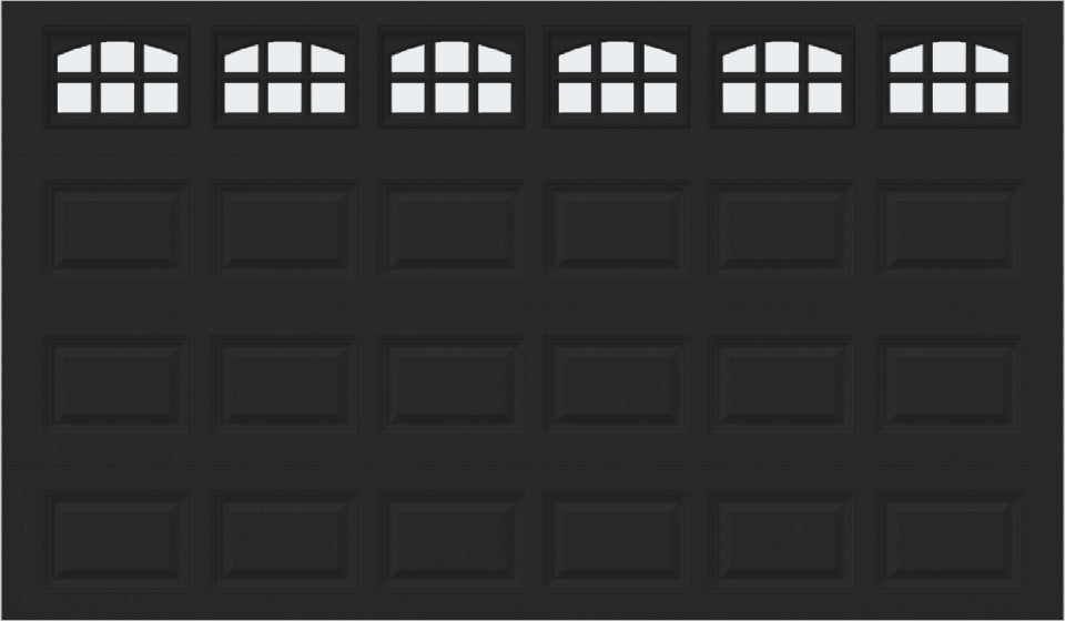 12x7 -  Cascade Short - Frosted  With glass - Black.