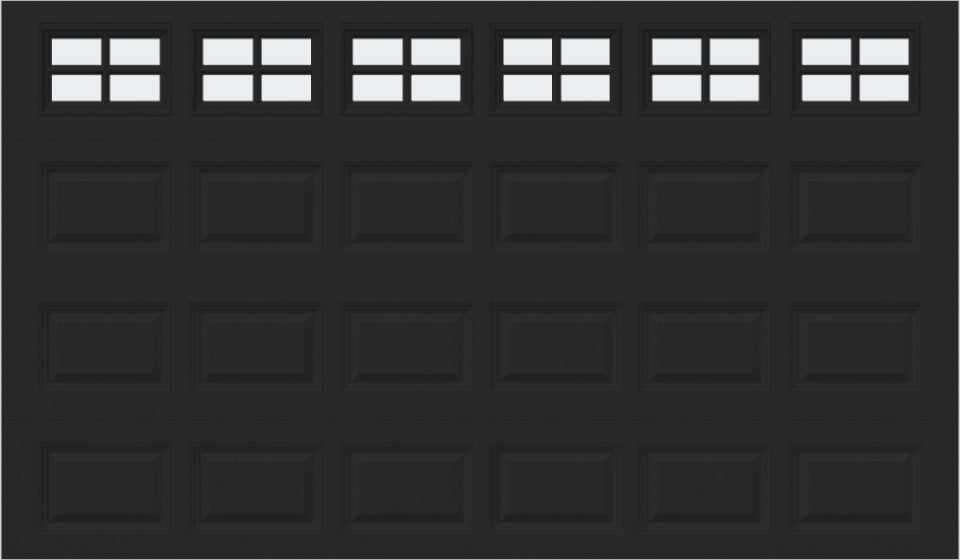 12x7 - Frosted -  Stockton With glass - Black