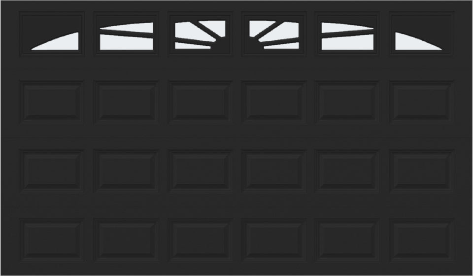 12x7 -  Sunburst - Frosted -   With glass Long - Black