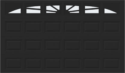 12x7 -  Sunburst - Frosted -   With glass Long - Black