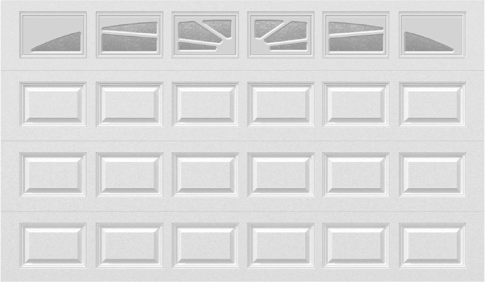 12x7 - Sunburst - Obscure - With glass Long - White