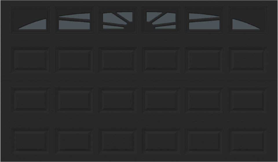 12x7 -  Sunburst - Tinted -   With glass Long - Black