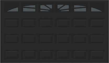 12x7 -  Sunburst - Tinted -   With glass Long - Black