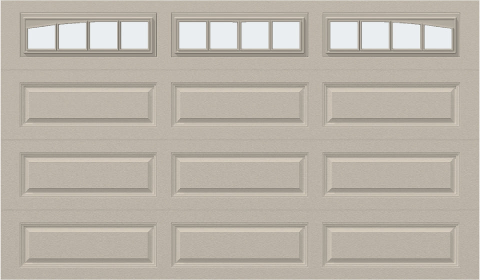 12x7 - Arched Stockbridge Long - Frosted With glass Long - Almond