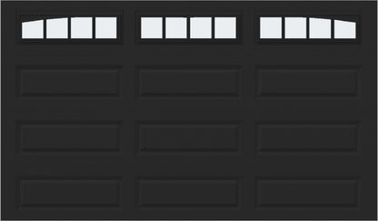 12x7 - Arched Stockbridge Long - Frosted With glass Long - Black