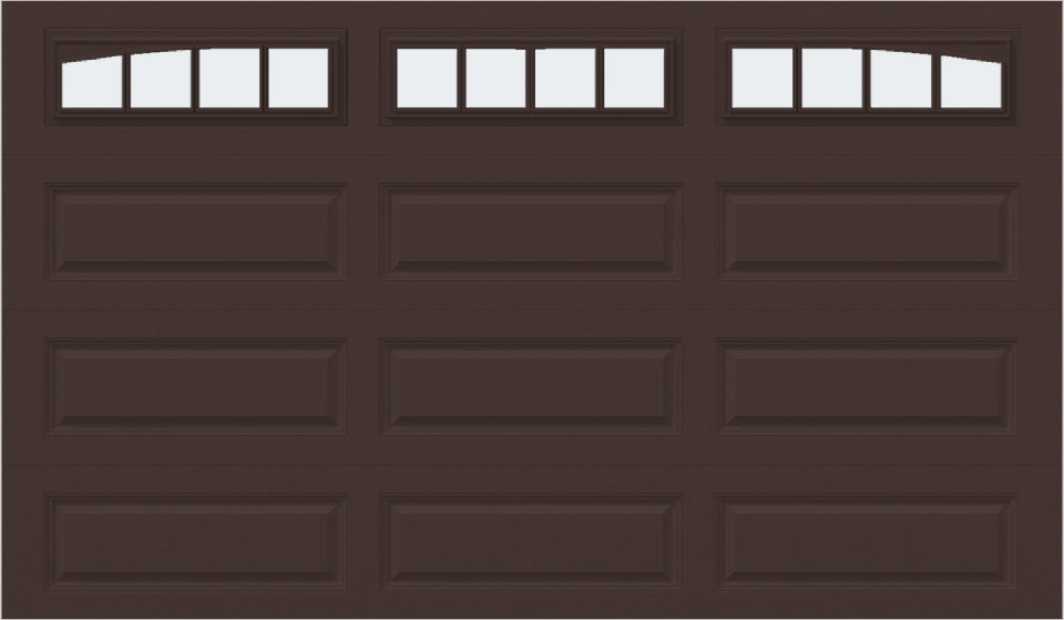 12x7 - Arched Stockbridge Long - Frosted With glass Long - Brown